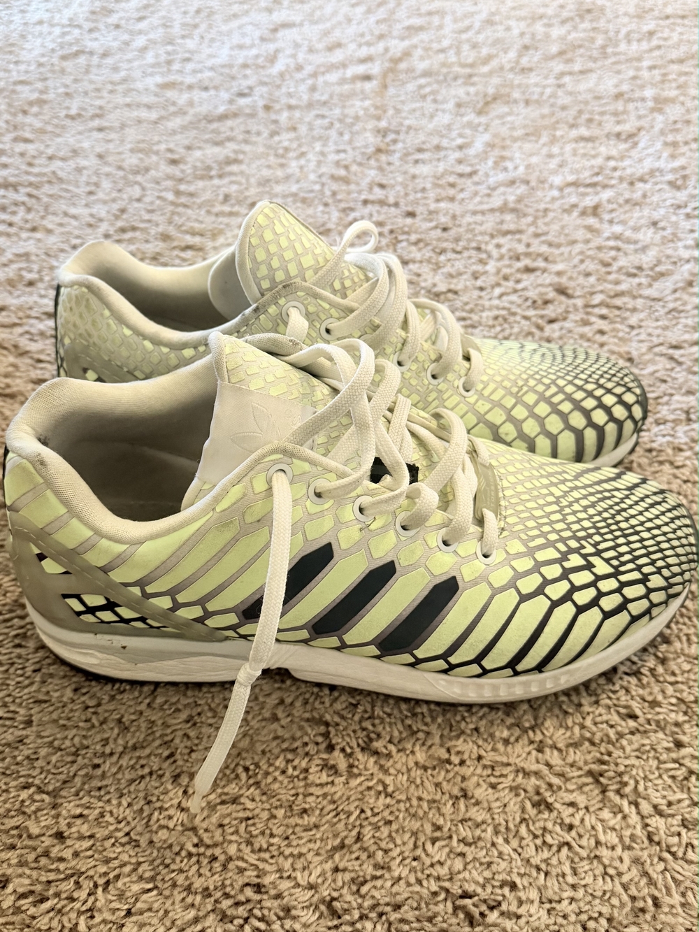 adidas Yellow-Green Gradient Mesh Running Shoes